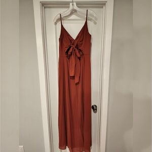 David's Bridal Cinnamon Chiffon Bridesmaid Dress